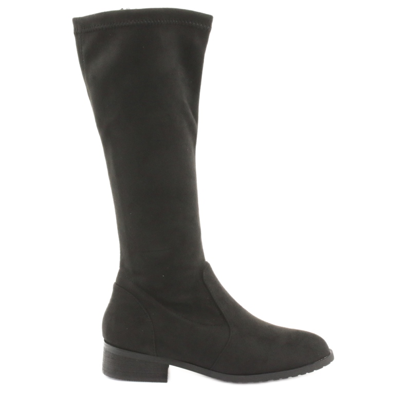 M.Daszyński Botas pretas com salto plano MR1602 preto