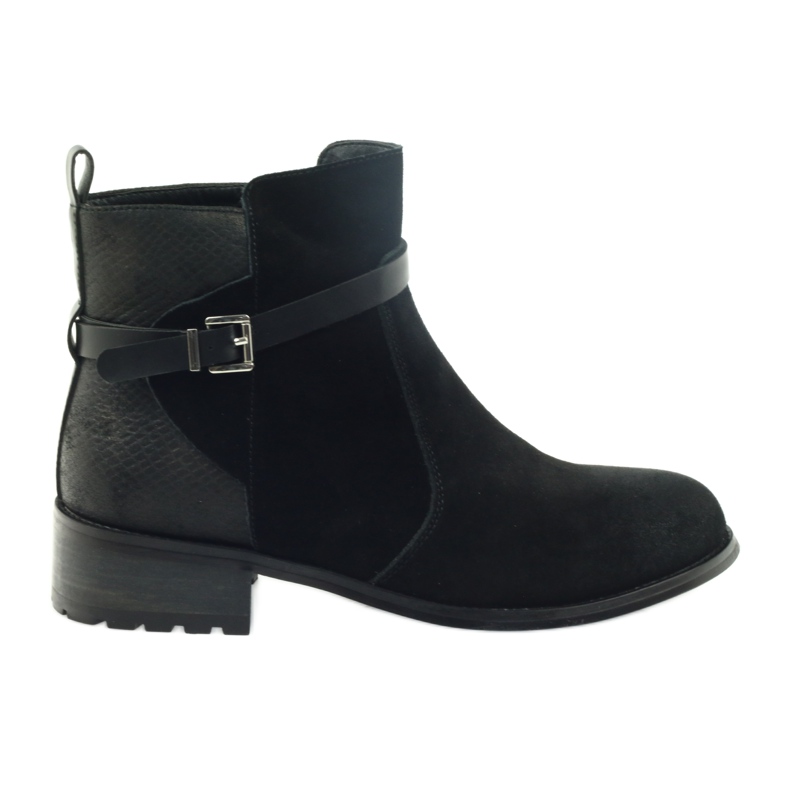 American Club Botins americanos botas de inverno couro camurça preto