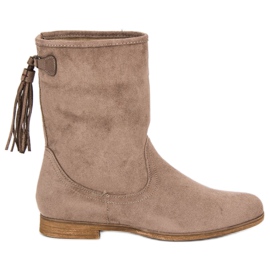 Weide Boho botas de camurça castanho