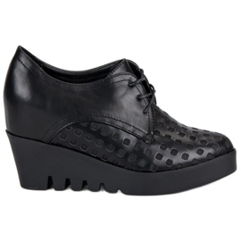 J. Star Sapatos abertos em uma cunha preto