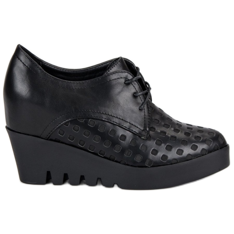 J. Star Sapatos abertos em uma cunha preto