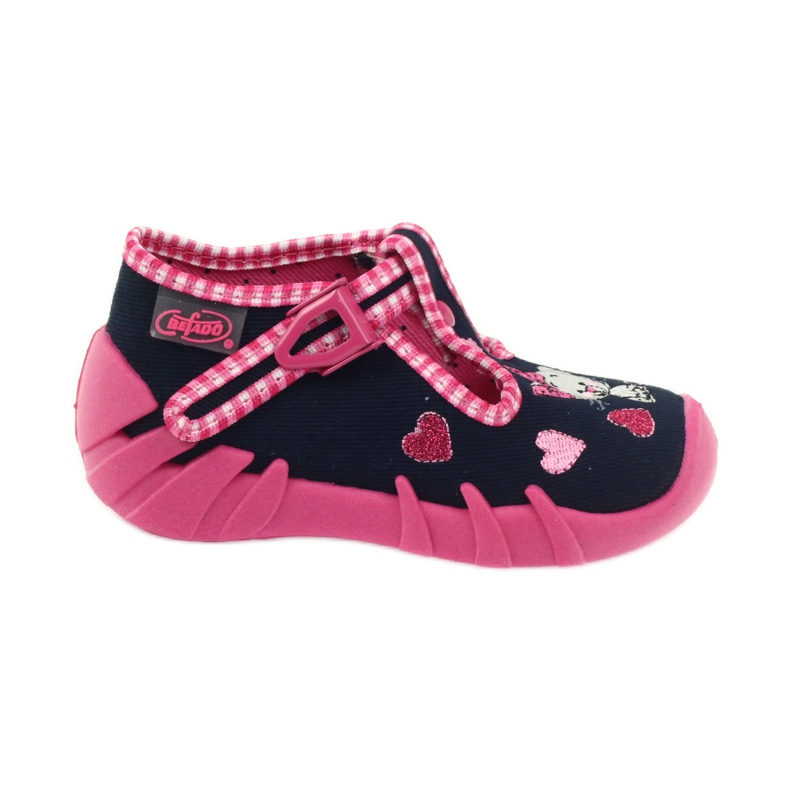 Sapatos infantis Befado 110p330 chinelos azul marinho rosa