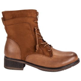 Botas com zíper castanho