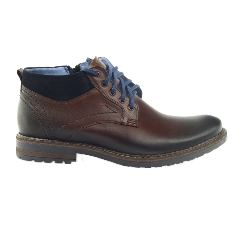 Botins masculinos castanhos Nikopol 686 com fecho