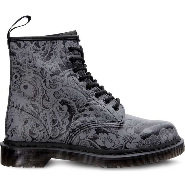 Dr. Martens 1460 Ot Black Gunmetal Ot Tatuagem De Volta preto cinza
