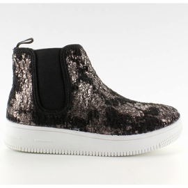 Botas infantis Chelsea com sola esportiva preto