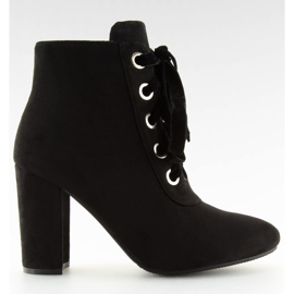 Botas pretas de amarrar com salto alto ZH781 preto Botas pretas de amarrar com salto alto ZH781 preto