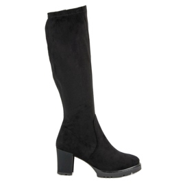 Botas de camurça preta preto