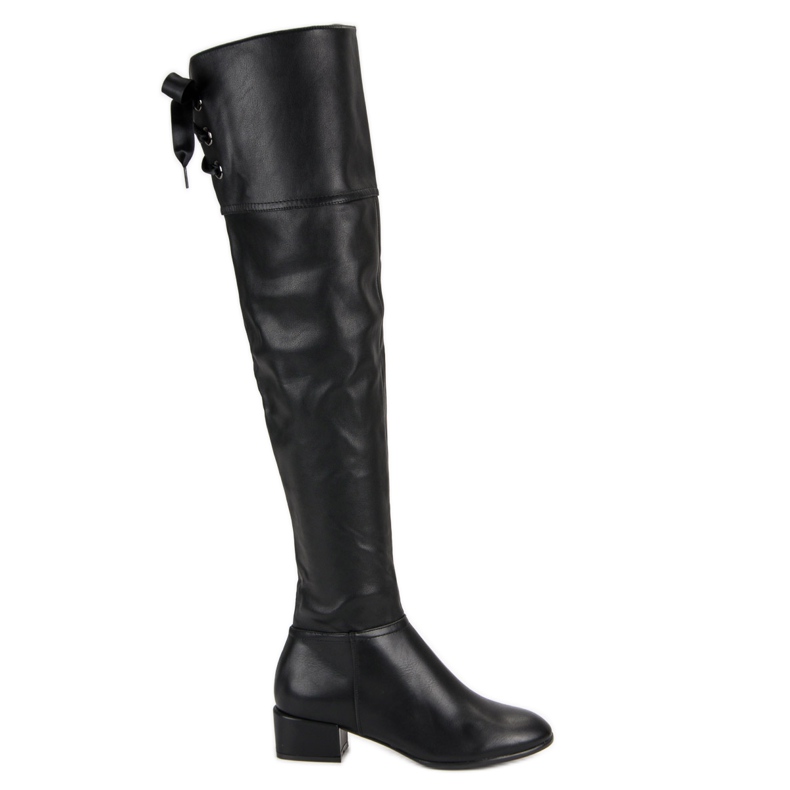 Botas de mosqueteiro pretas preto