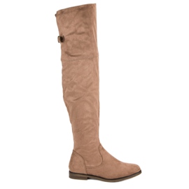 SDS Botas de camurça na coxa marrom