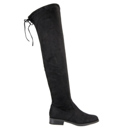 Seastar Botas acima do joelho com salto baixo preto
