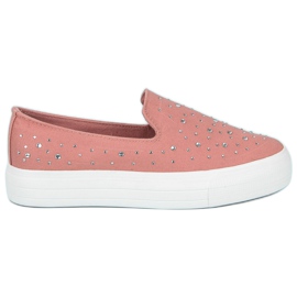 J. Star Tênis rosa slip-on