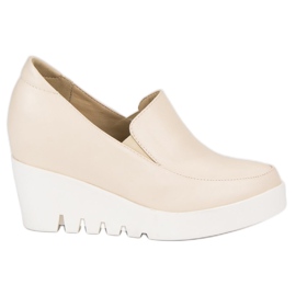 J. Star Sapatos de cunha elegantes marrom
