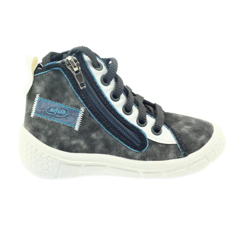 Sapatos infantis Befado, sapatilhas, chinelos 547x001 branco azul cinza