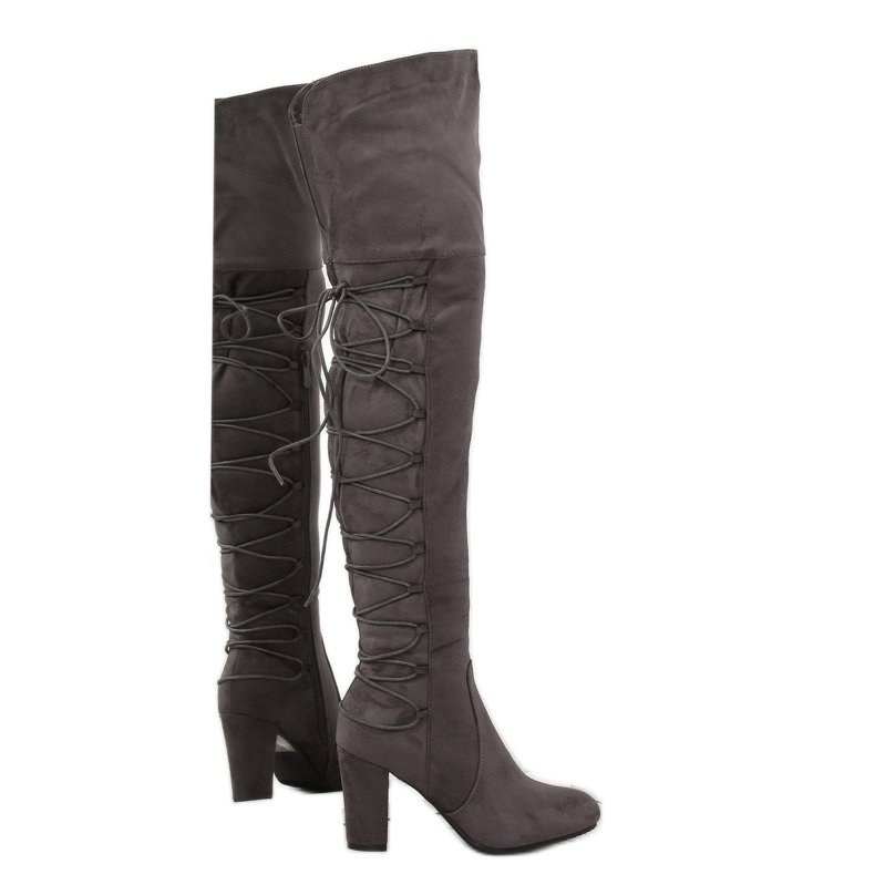Botas de salto alto cinza B34H-HB cinza