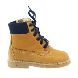 Botas de madeira BARTUŚ Camel amarelo azul marinho