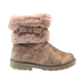 American Club Botas americanas botas de inverno com pele 17042 marrom amarelo rosa