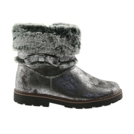 American Club Botas americanas botas de inverno com pele 17042 preto cinza