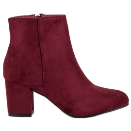 Mannika Botins de camurça no poste vermelho