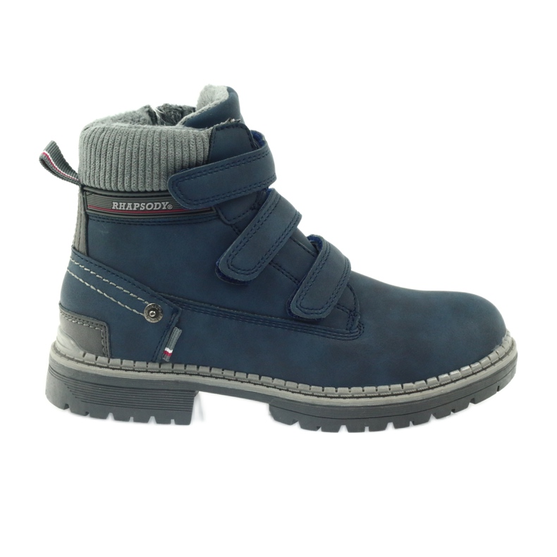 American Club Botas de velcro 708121 cinza azul marinho