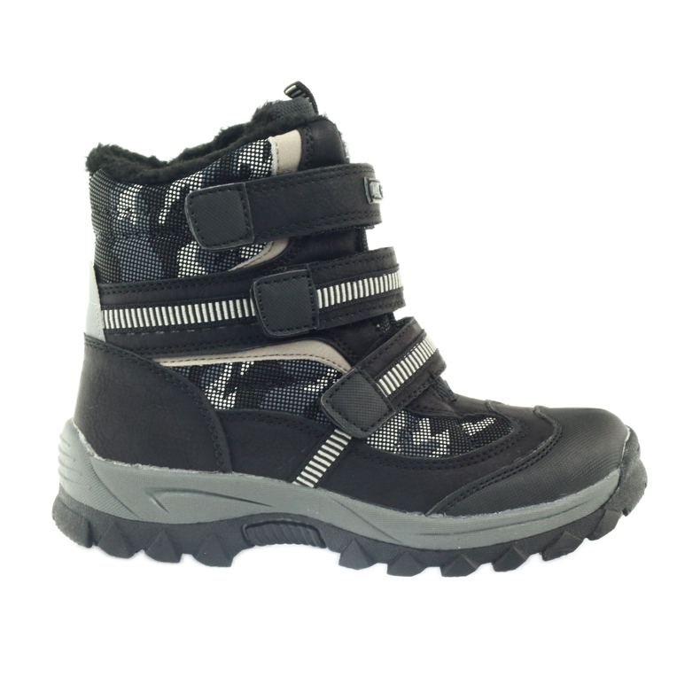 American Club Botas americanas botas botas de inverno 87433 pretas branco preto cinza