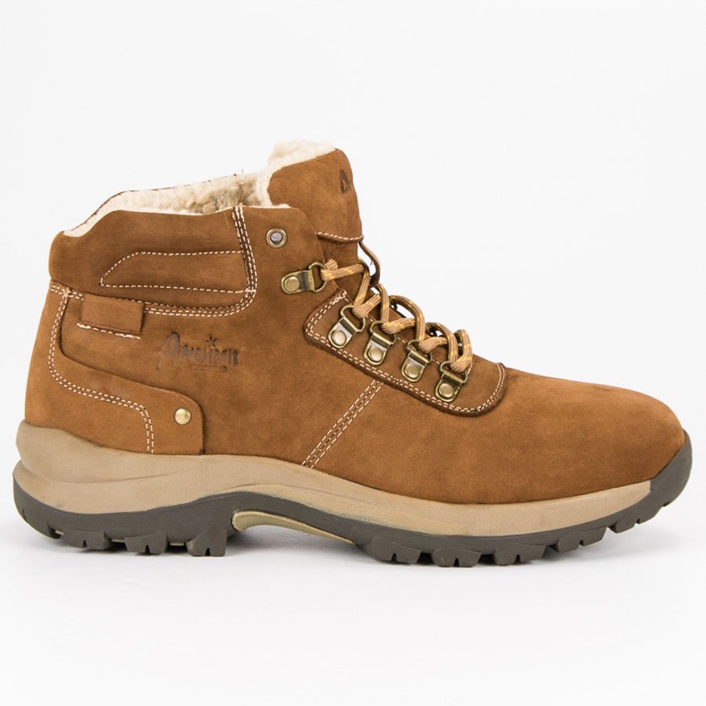 American Club Caçadores de couro americano masculino castanho