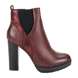 Erynn Botas cor de vinho sensuais vermelho