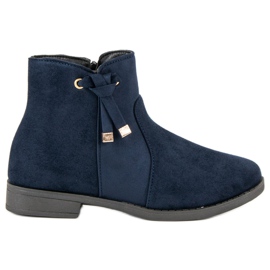 Top Shoes Botins de cano baixo com zíper azul