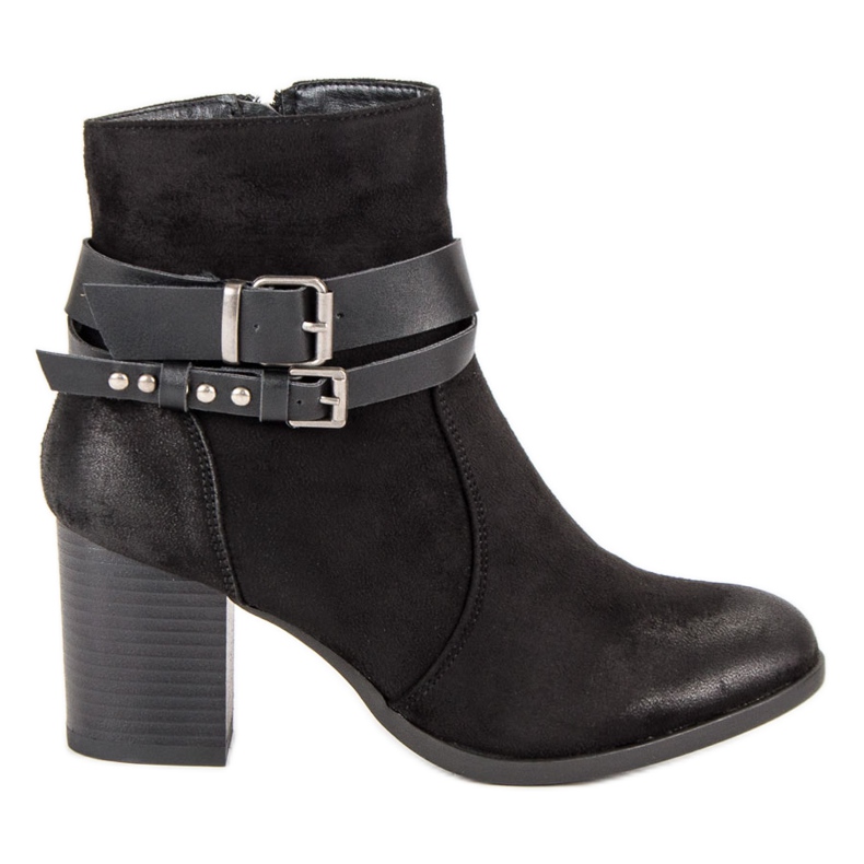 Botas elegantes de salto alto preto