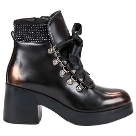 Super Me Botas elegantes de salto alto marrom