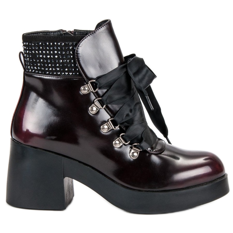 Super Me Botas elegantes de salto alto vermelho