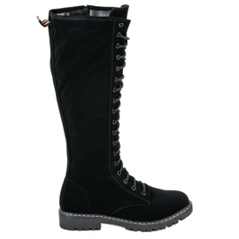 Seastar Botas femininas com cordões preto