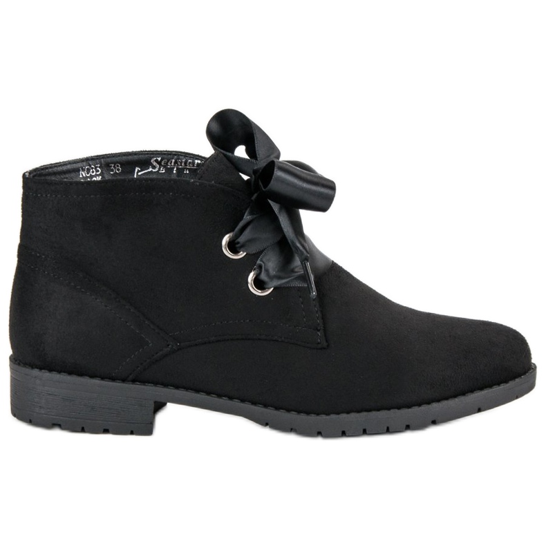 Seastar Botas de camurça com atacadores preto