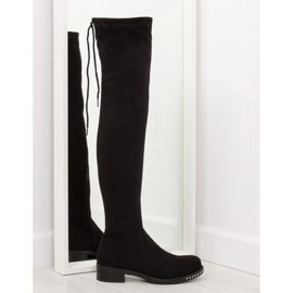 Botas de camurça preta NS020P preta preto