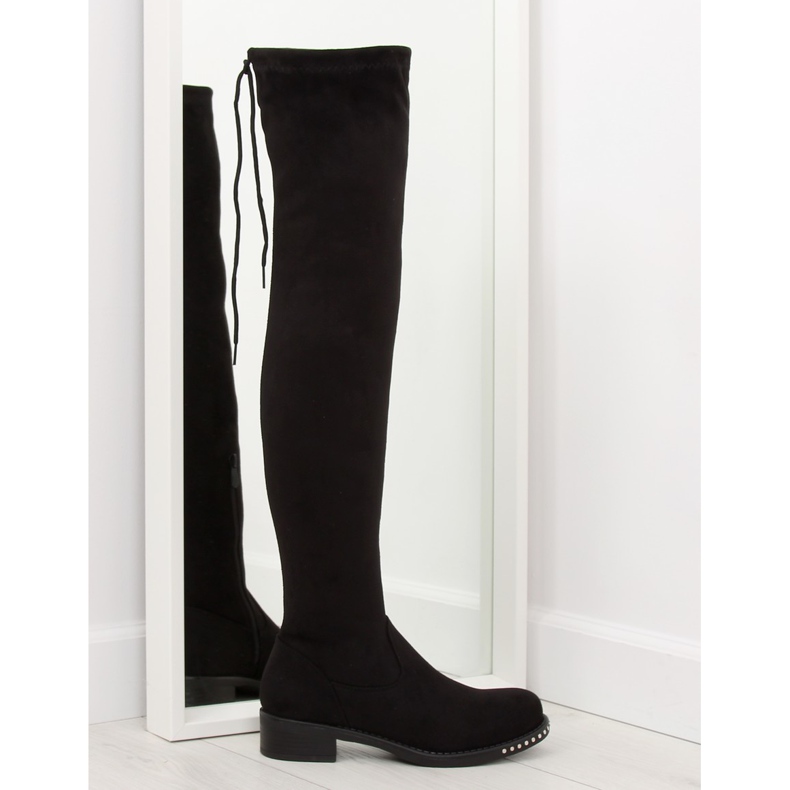 Botas de camurça preta NS020P preta preto