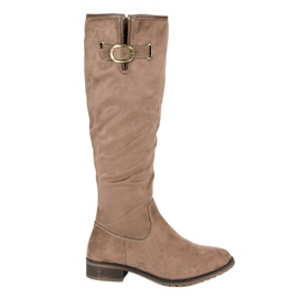 Super Me Botas de camurça clássicas marrom