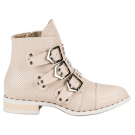 SDS Botas femininas de rock marrom