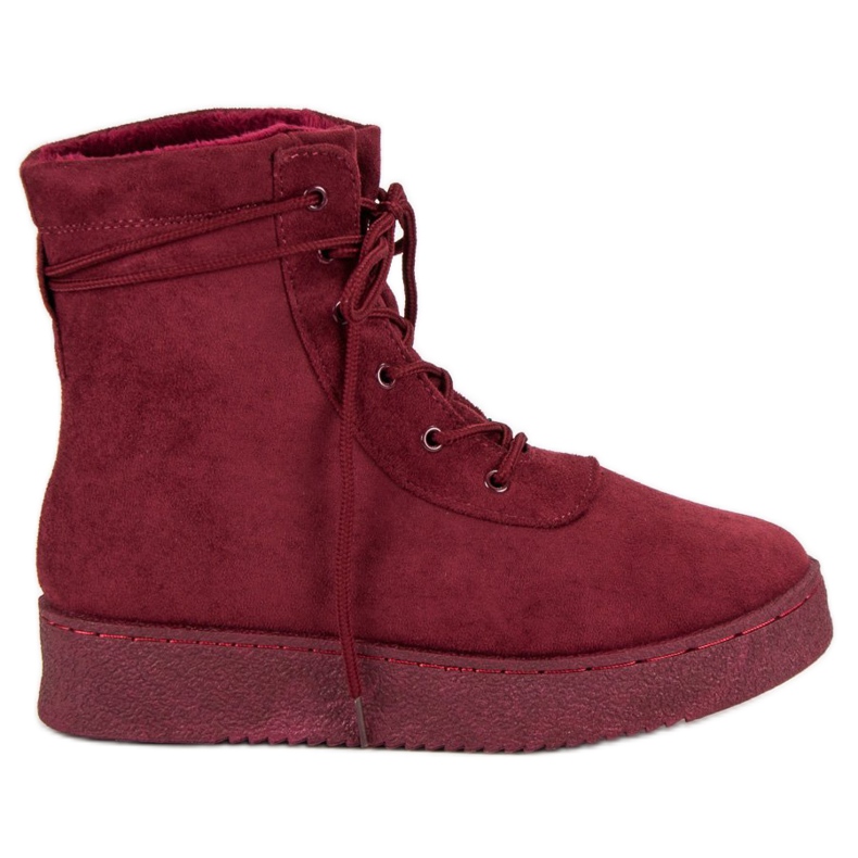 Anesia Paris Botas amarradas na plataforma vermelho