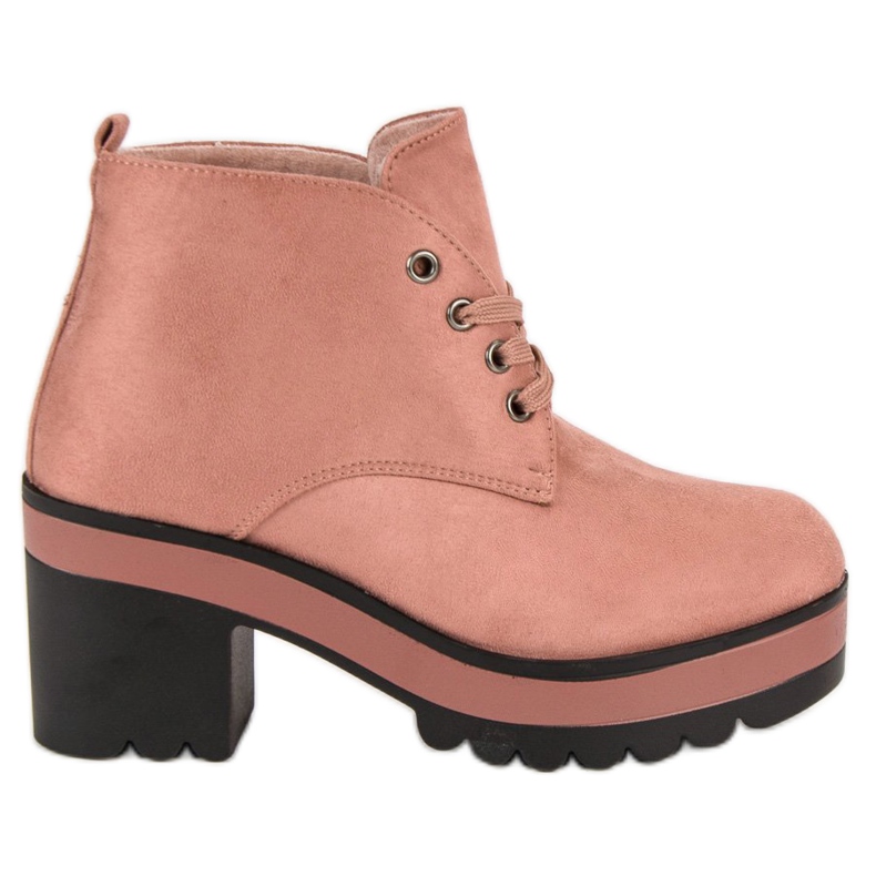 Botas leves de salto alto rosa