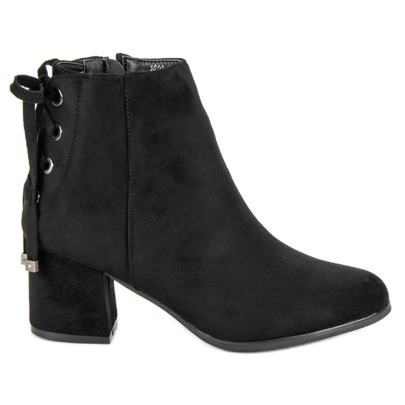 Botas femininas com amarração preto