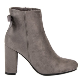 Ideal Shoes Botas cinzentas elegantes cinza