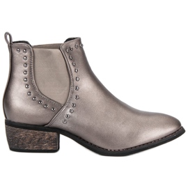 Sweet Shoes Botas prata chelsea casuais cinza Sweet Shoes Botas prata chelsea casuais cinza