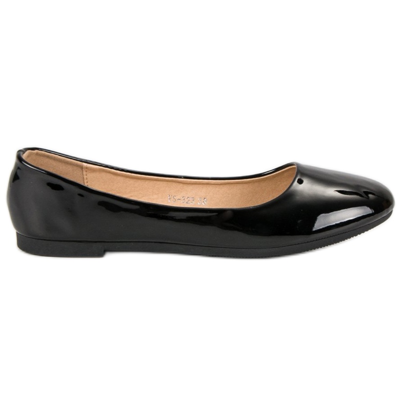 Top Shoes Bailarinas lacadas preto