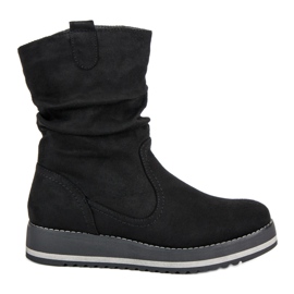 Kayla Botas plataforma pretas de tornozelo preto