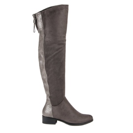 Filippo Botas de camurça acima do joelho cinza Filippo Botas de camurça acima do joelho cinza