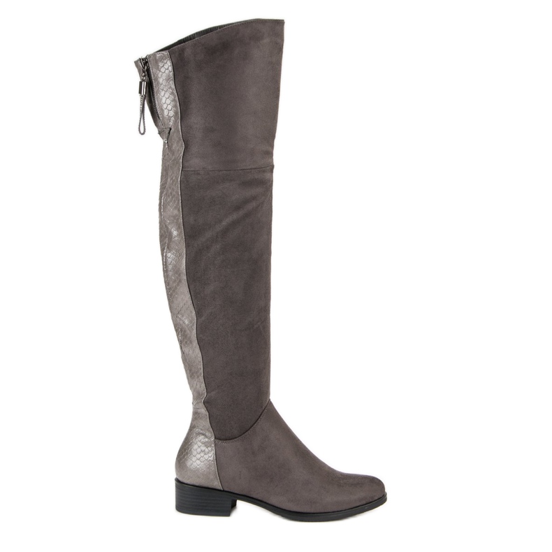 Filippo Botas de camurça acima do joelho cinza
