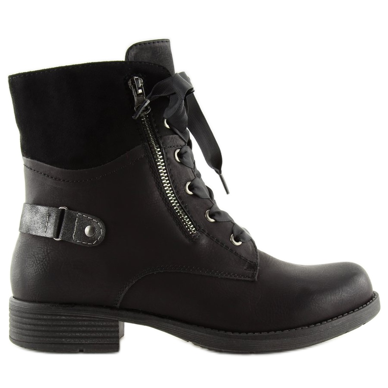 Botas de amarrar pretas 17103-2 pretas preto