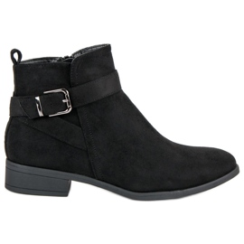 Top Shoes Botins clássicos com zíper preto