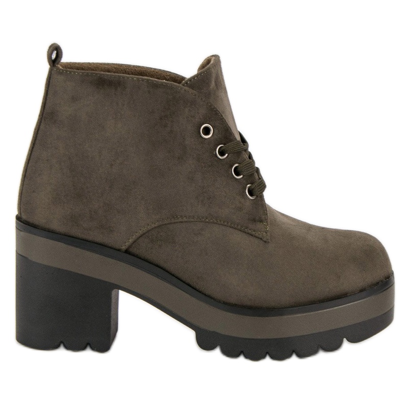 Botas leves de salto alto verde