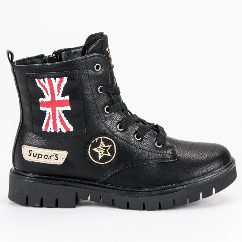 American Club Botas americanas das meninas à moda preto